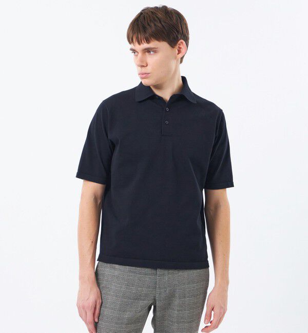 MACKINTOSH PHILOSOPHY「16Gプレーティング天竺 ニットポロ」|ニット・セーター|ネイビー