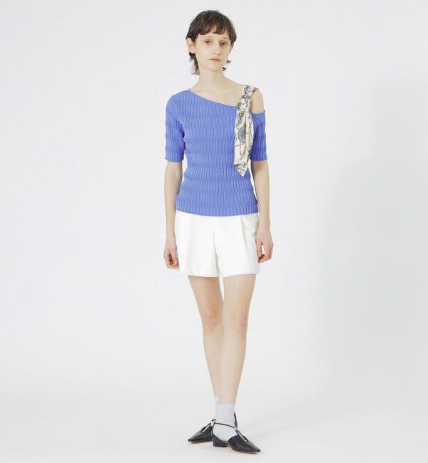  「スカーフコンビカットアウトニット」|ニット・セーター|