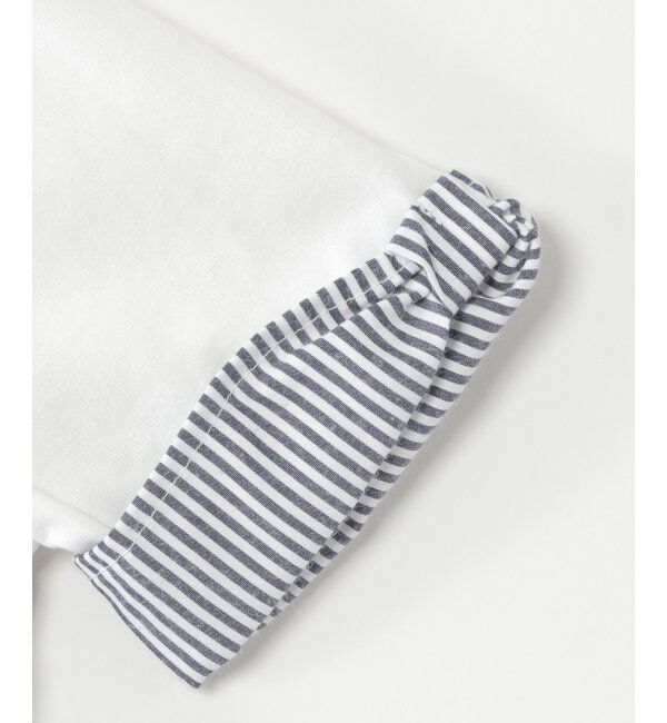 ikka kids「【親子おそろい】ストライプ切り替えTシャツ（120~160cm）」|Tシャツ・カットソー|