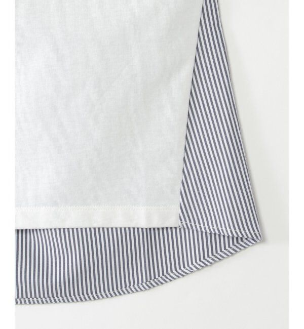 ikka kids「【親子おそろい】ストライプ切り替えTシャツ（120~160cm）」|Tシャツ・カットソー|