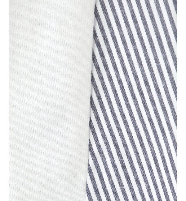 ikka kids「【親子おそろい】ストライプ切り替えTシャツ（120~160cm）」|Tシャツ・カットソー|