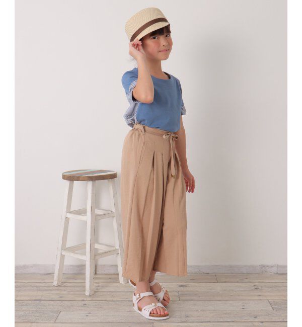 ikka kids「【親子おそろい】ストライプ切り替えTシャツ（120~160cm）」|Tシャツ・カットソー|