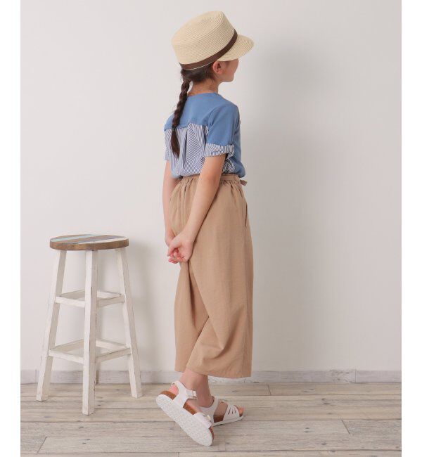 ikka kids「【親子おそろい】ストライプ切り替えTシャツ（120~160cm）」|Tシャツ・カットソー|