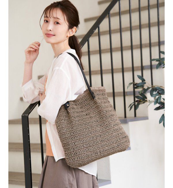 ikka「雑材縦長トートバッグ」|その他|