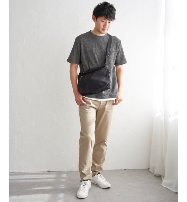 ikka「【雑誌MonoMax5月号掲載】メランジワッフルポケ付きフェイクTシャツ」|Tシャツ・カットソー|