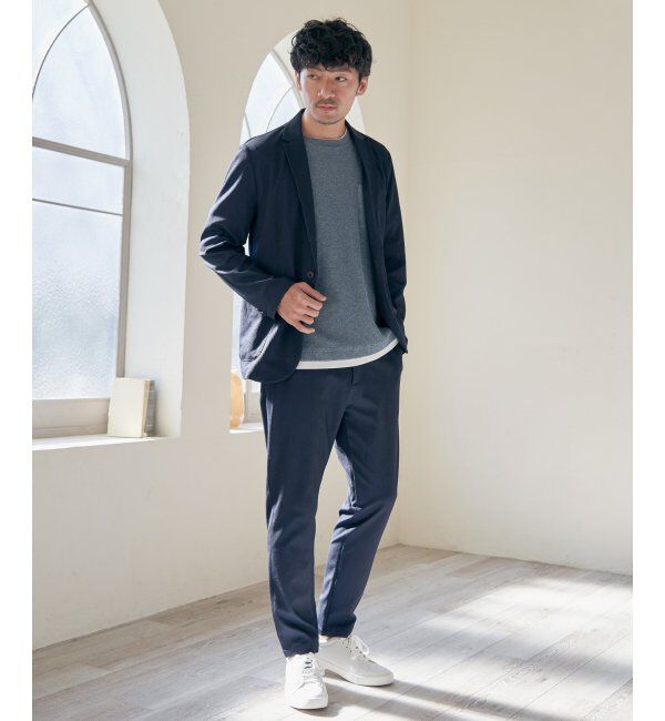 ikka「【雑誌MonoMax5月号掲載】メランジワッフルポケ付きフェイクTシャツ」|Tシャツ・カットソー|