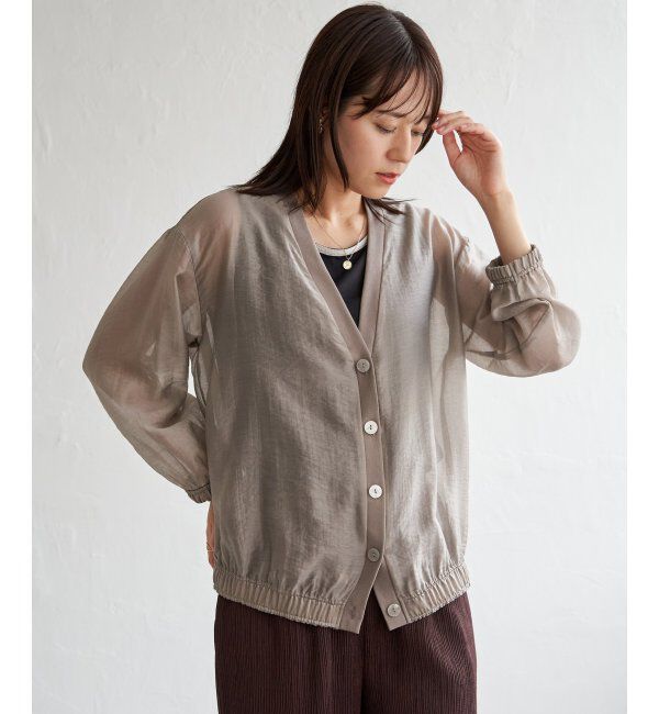 ikka「V襟シアーカーディガン」|シャツ・ブラウス|
