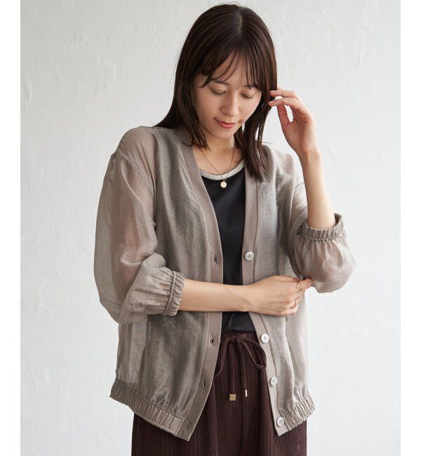 ikka「V襟シアーカーディガン」|シャツ・ブラウス|