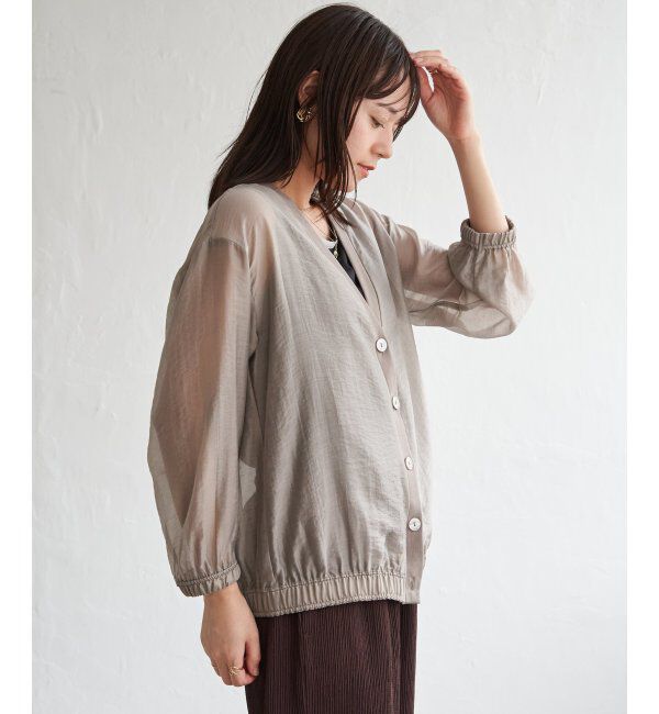 ikka「V襟シアーカーディガン」|シャツ・ブラウス|