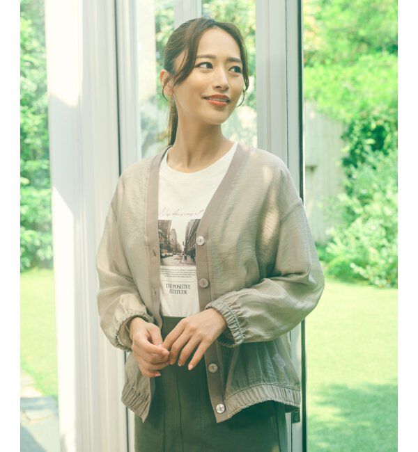 ikka「V襟シアーカーディガン」|シャツ・ブラウス|