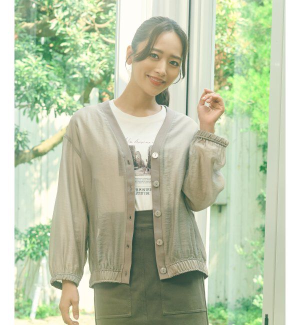 ikka「V襟シアーカーディガン」|シャツ・ブラウス|