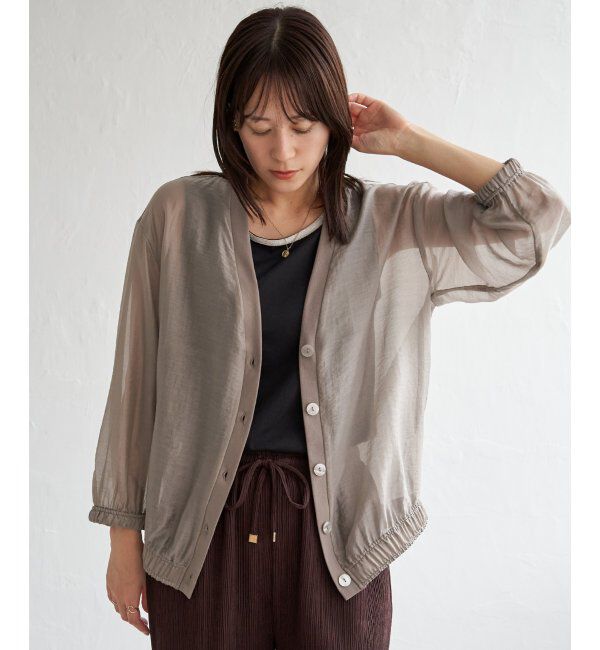 ikka「V襟シアーカーディガン」|シャツ・ブラウス|