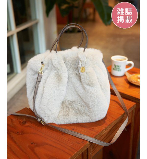 ikka「エコファーダブルポケット付き2WAYトートバッグ」|その他|ホワイト