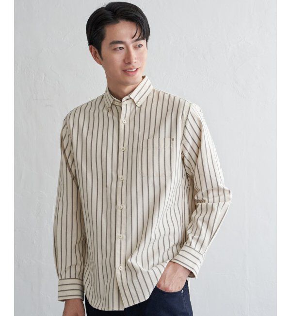ikka「イージーケアオックススイスカラーＢＤ」|シャツ・ブラウス|ベージュ