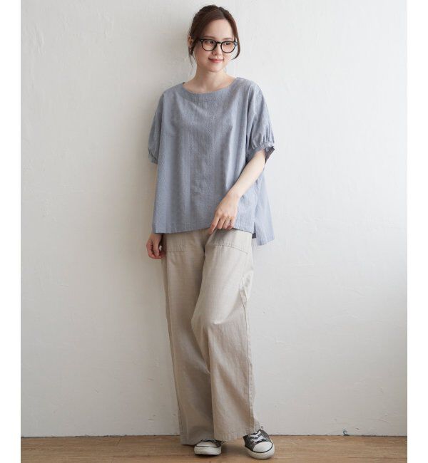 Lbc with Life「フラワーライン刺繍ドルマンブラウス」|シャツ・ブラウス|