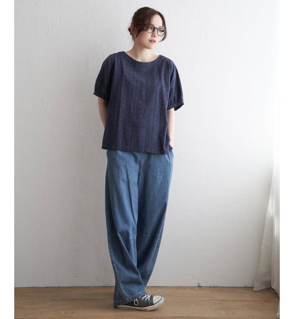 Lbc with Life「フラワーライン刺繍ドルマンブラウス」|シャツ・ブラウス|