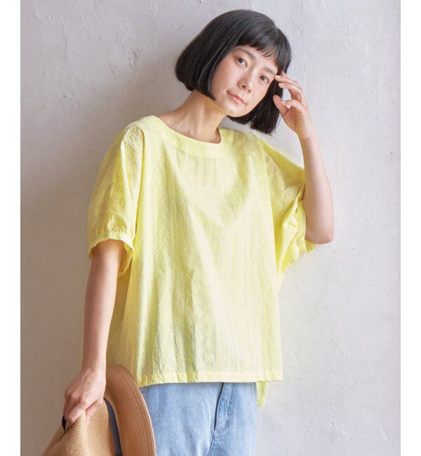 Lbc with Life「フラワーライン刺繍ドルマンブラウス」|シャツ・ブラウス|