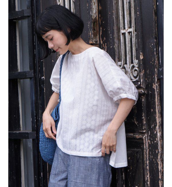 Lbc with Life「フラワーライン刺繍ドルマンブラウス」|シャツ・ブラウス|