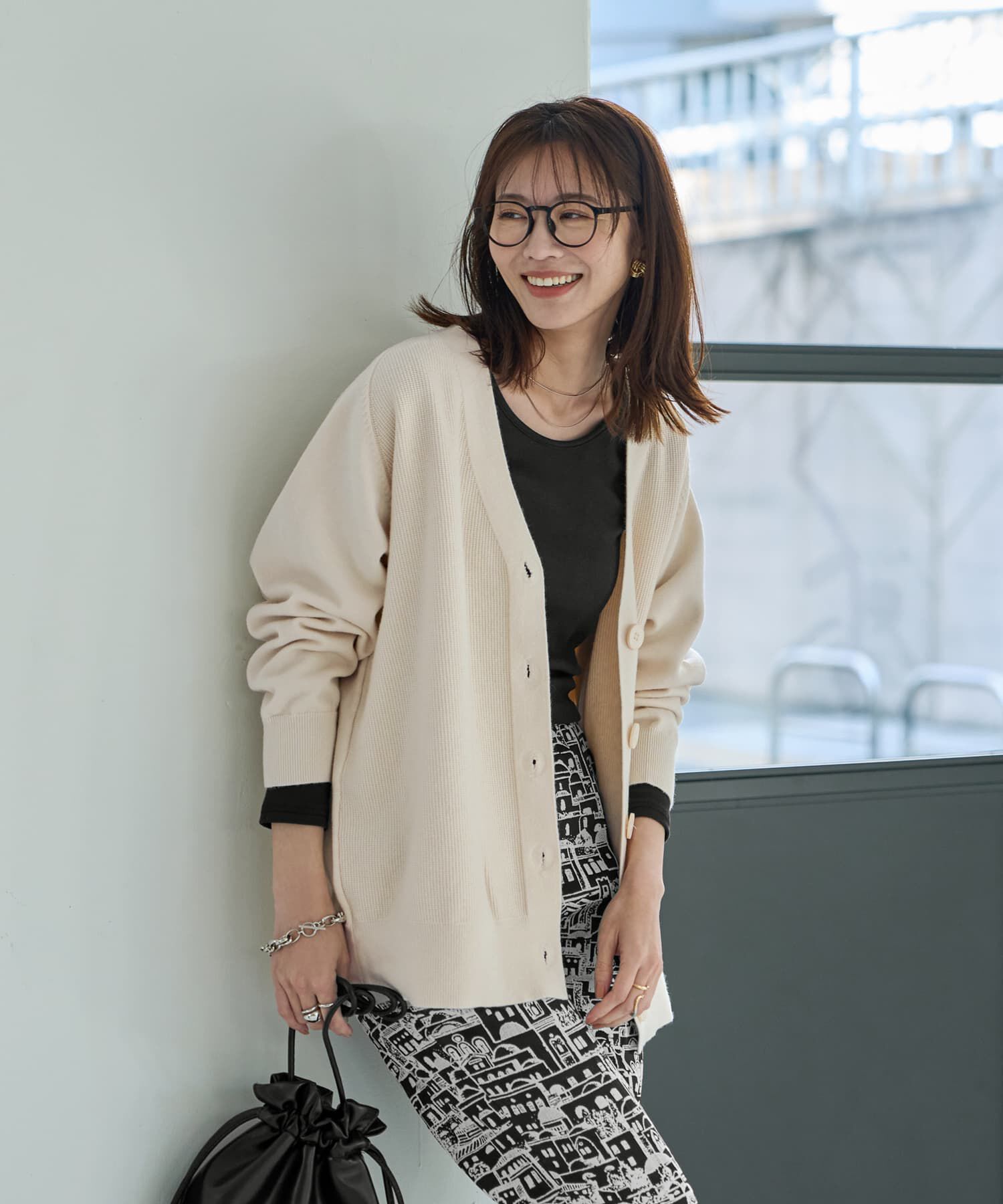 STYLE DELI「リラックスVネックカーディガン」|カーディガン|エクリュ