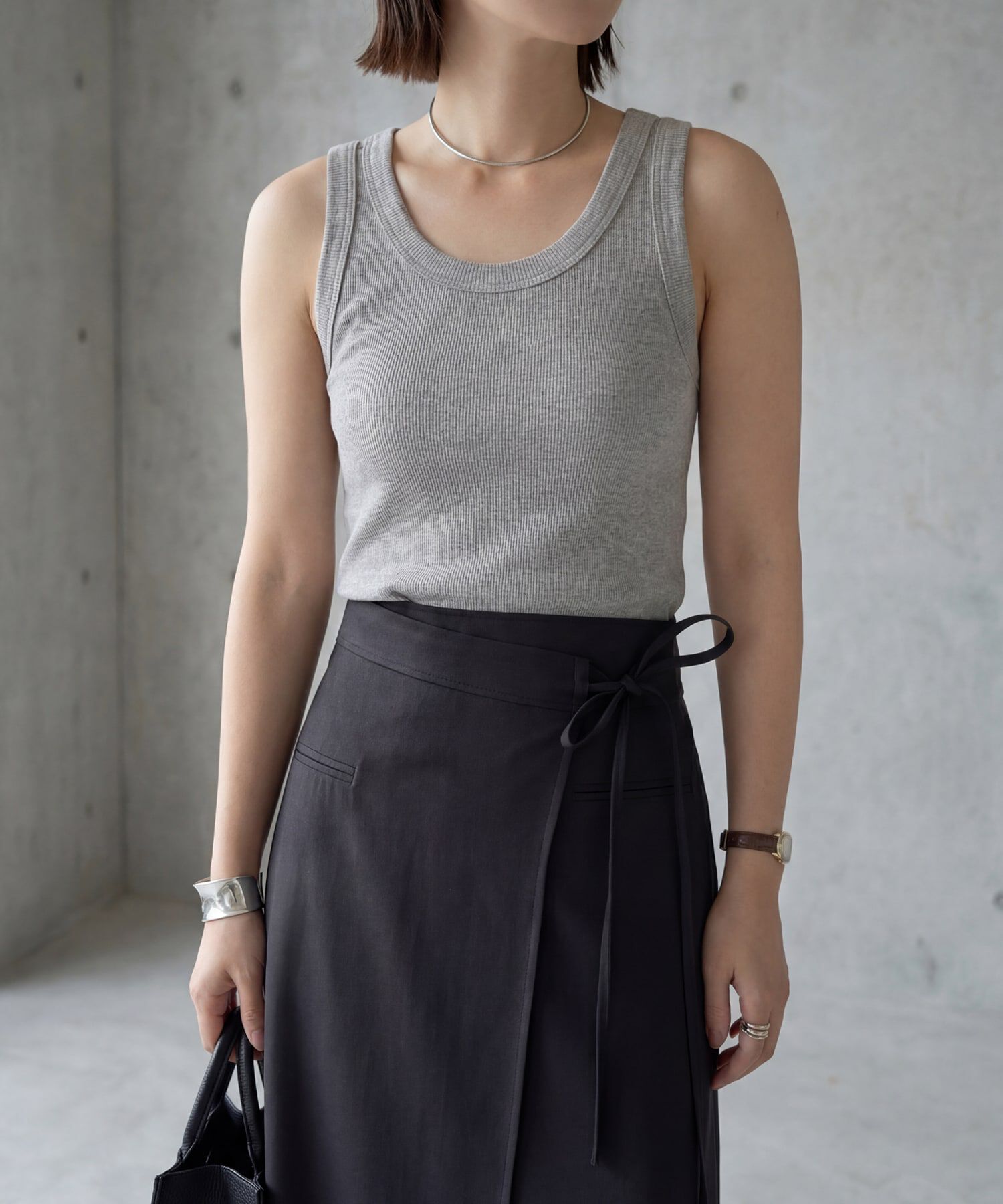 STYLE DELI「【Made in JAPAN】太めバインダーリブタンクトップ」|タンクトップ|