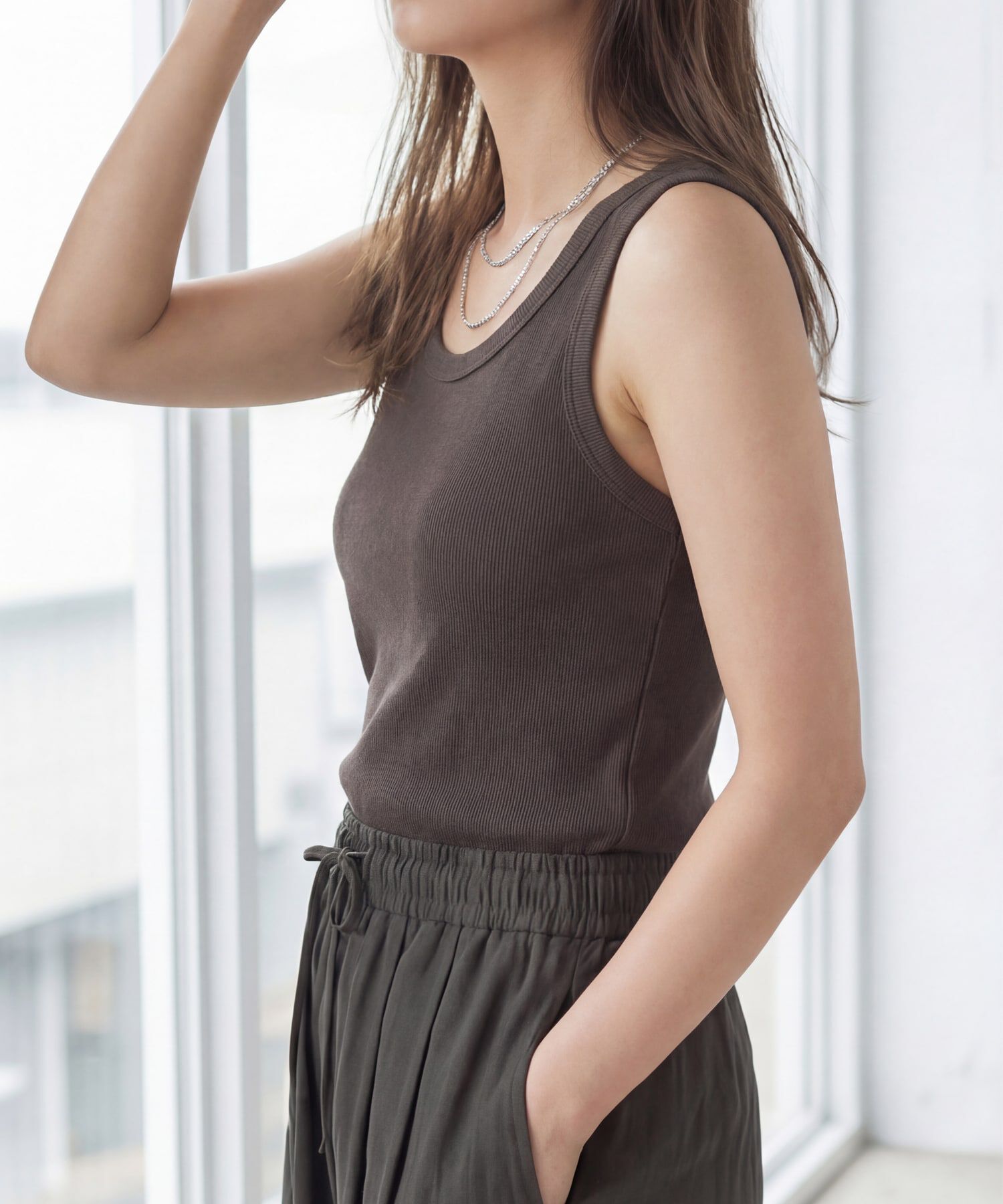 STYLE DELI「【Made in JAPAN】太めバインダーリブタンクトップ」|タンクトップ|