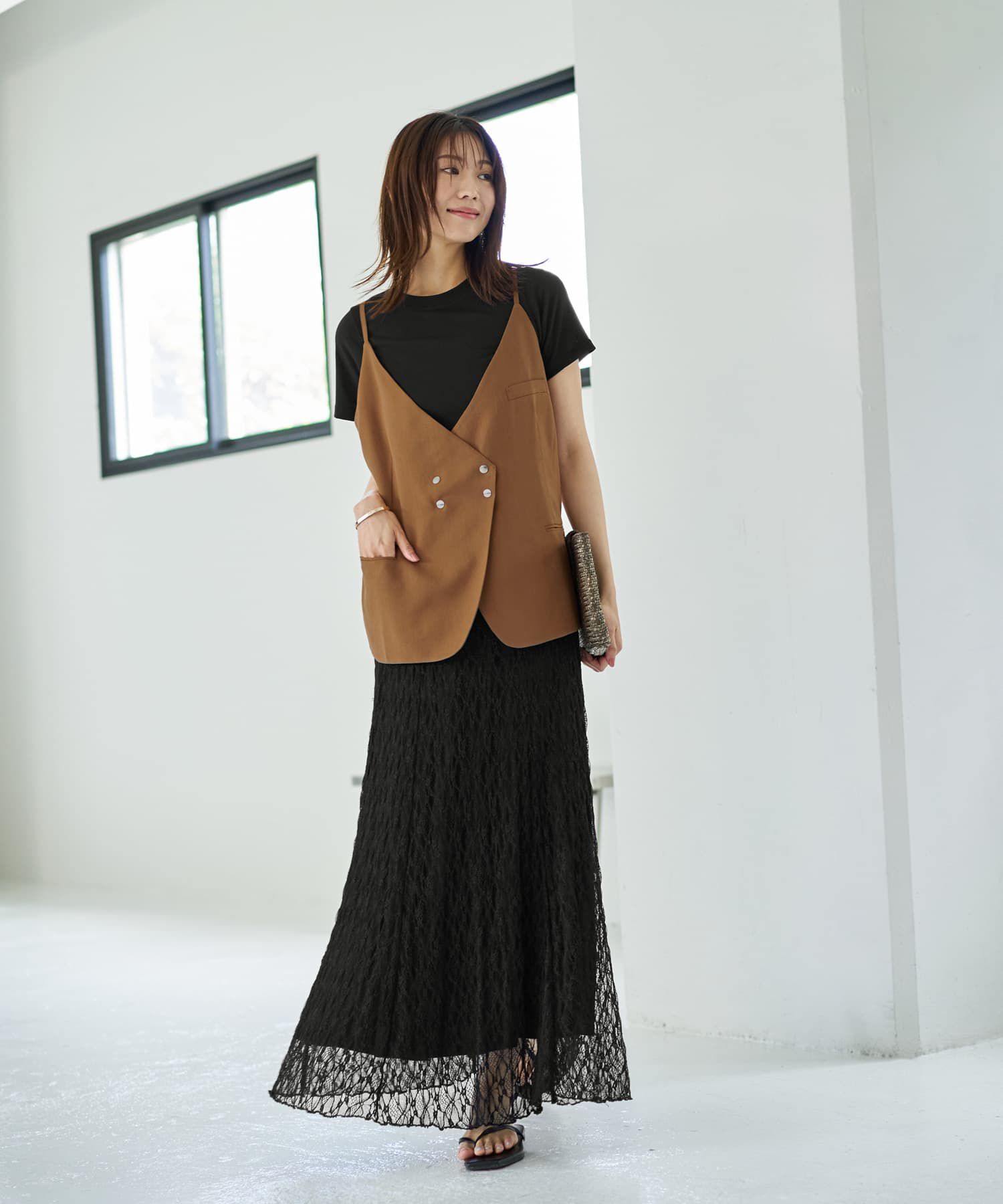 STYLE DELI「キャミ型ダブルベスト」|ベスト・ジレ|