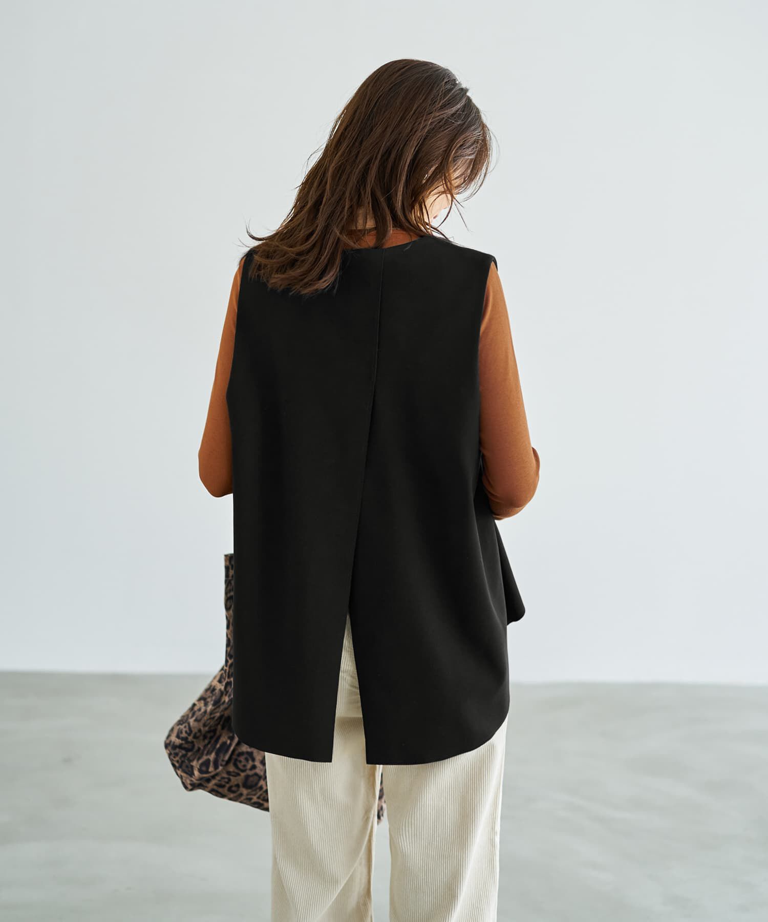 STYLE DELI「【LUXE】前後差テールVネックベスト」|ベスト・ジレ|