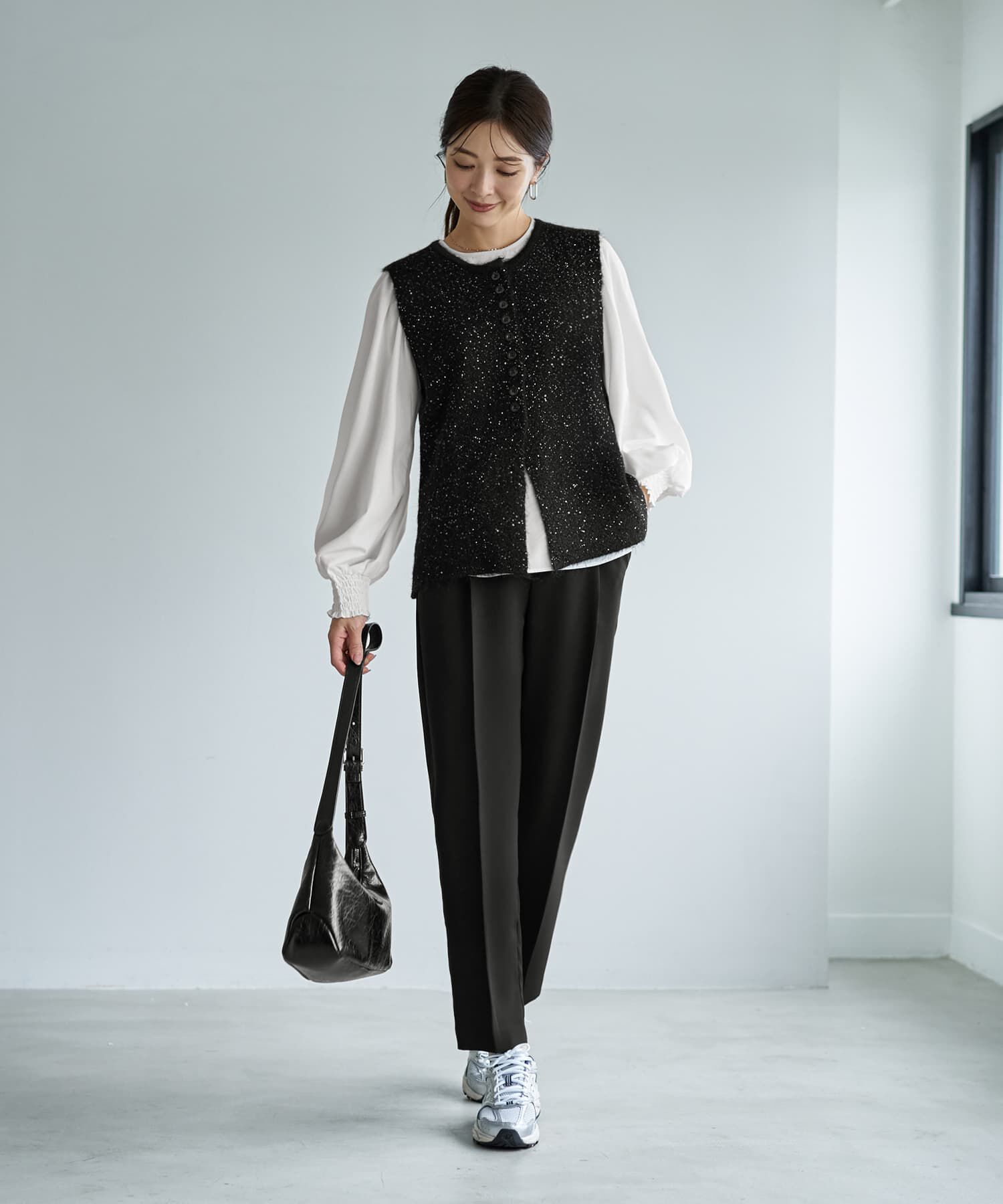 STYLE DELI「ボタンいっぱいスパークルニットベスト」|ニット・セーター|