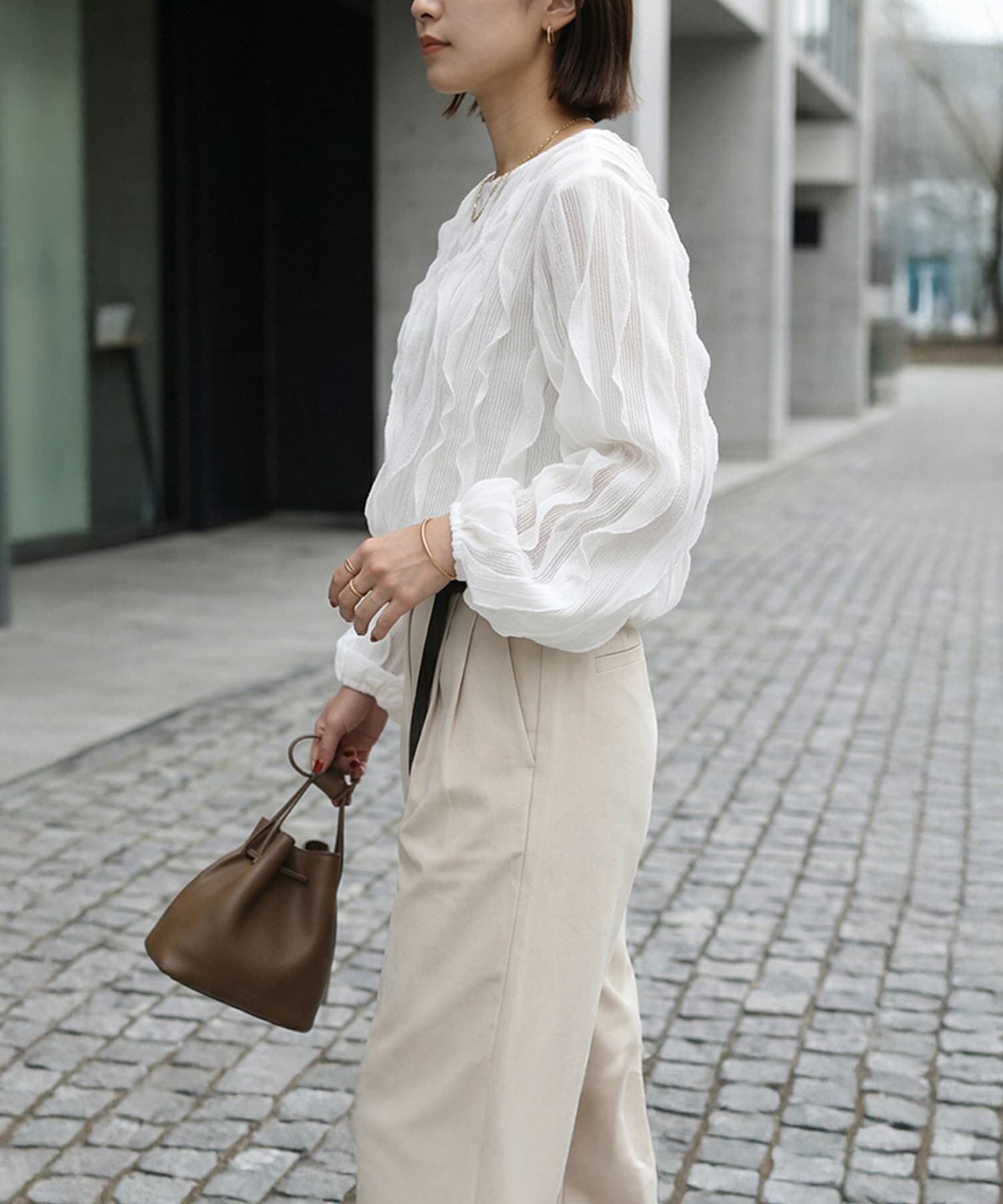 STYLE DELI「シアーフリルニットソートップス」|Tシャツ・カットソー|