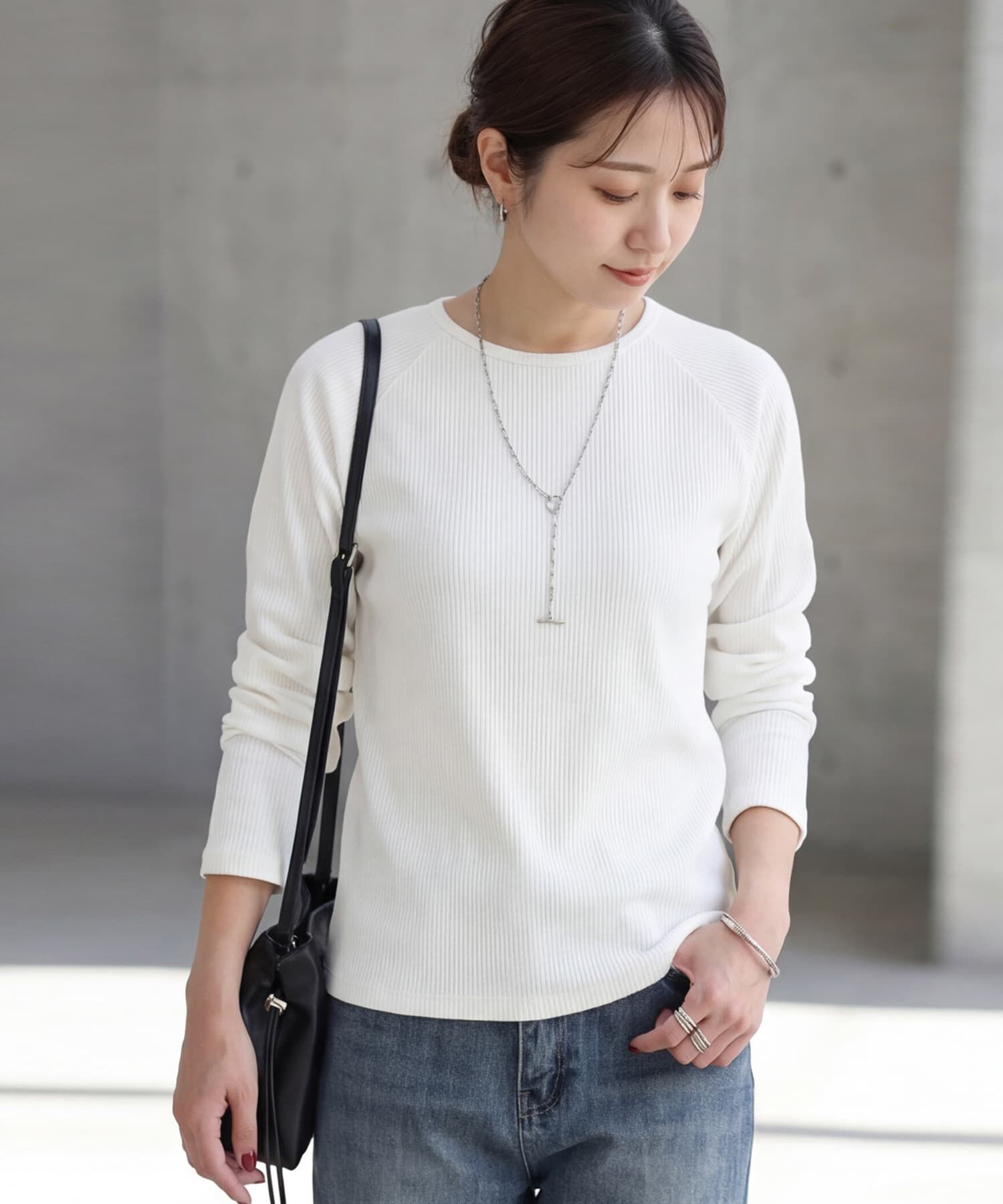 STYLE DELI「LUXEなラグラン長袖Tシャツ」|Tシャツ・カットソー|ホワイト