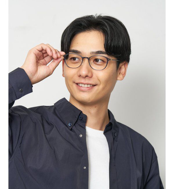  「ウェリントン型 メガネ 軽量 大人可愛い おうちメガネ 伊達メガネ レンズ交換券付」|メガネ|ブルー