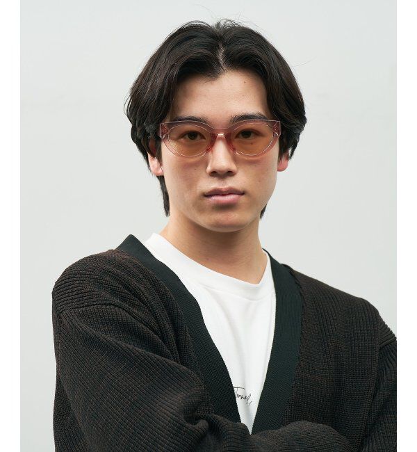  「SUNCUTGlasses/UV100%CUT オーバル型 サングラス [度無し専用] キャッツアイ 太縁 紫外線対策 UVカット」|サングラス|