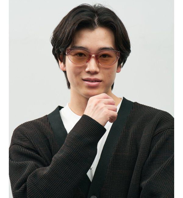  「SUNCUTGlasses/UV100%CUT オーバル型 サングラス [度無し専用] キャッツアイ 太縁 紫外線対策 UVカット」|サングラス|