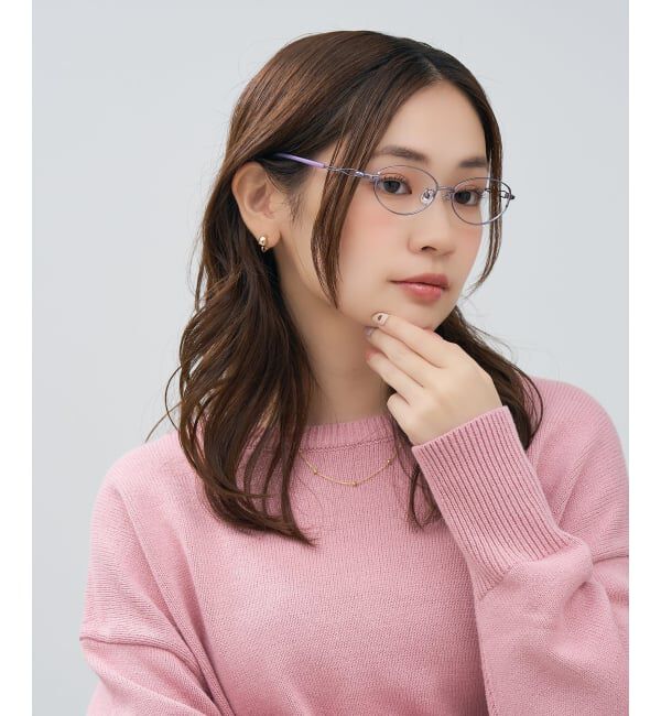  「オーバル型 メガネ | 軽量、眼鏡、伊達めがね、度付きレンズ交換、メンズ、レディース レンズ交換券付」|メガネ|薄パープル1