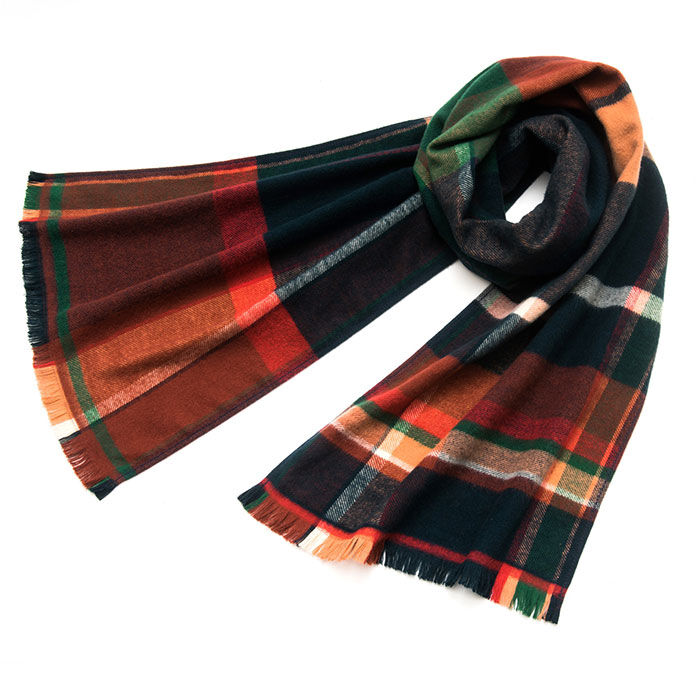 BACKYARD FAMILY「今治タオル コットン マフラー 冬 通販 日本製 チェックマフラー タオルマフラー チェック」|ストール|