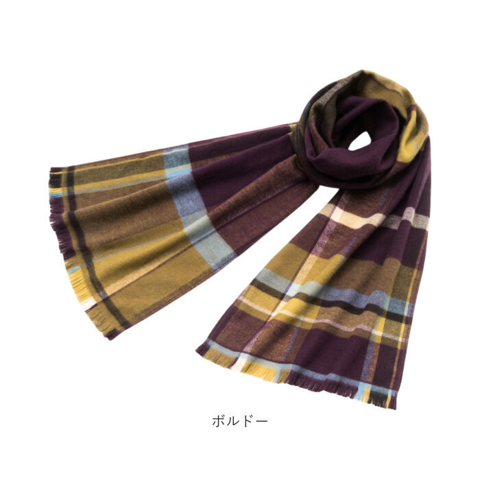 BACKYARD FAMILY「今治タオル コットン マフラー 冬 通販 日本製 チェックマフラー タオルマフラー チェック」|ストール|