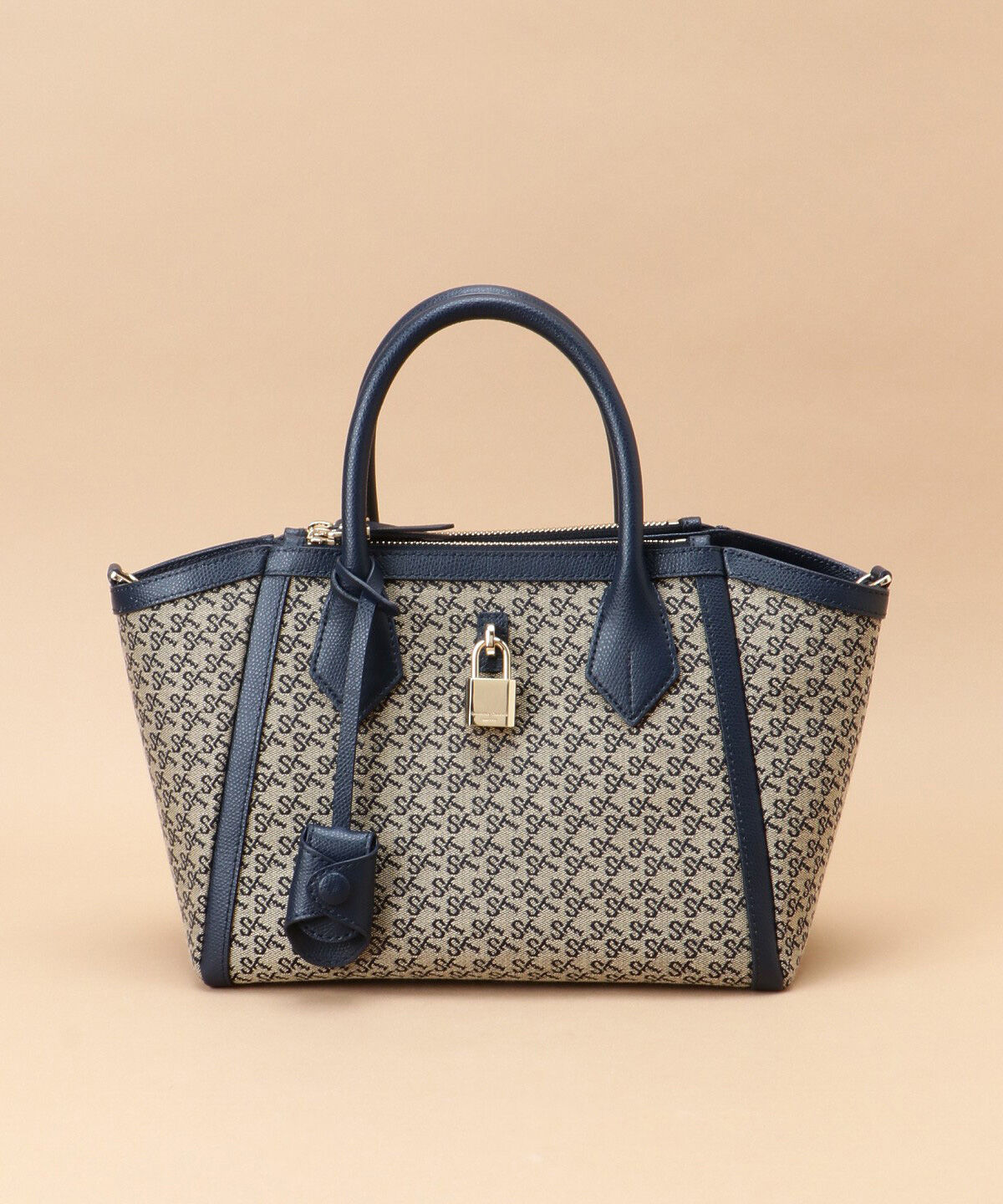 Samantha Thavasa「ST Jacquard サマンサアゼル」|ハンドバッグ|ネイビー