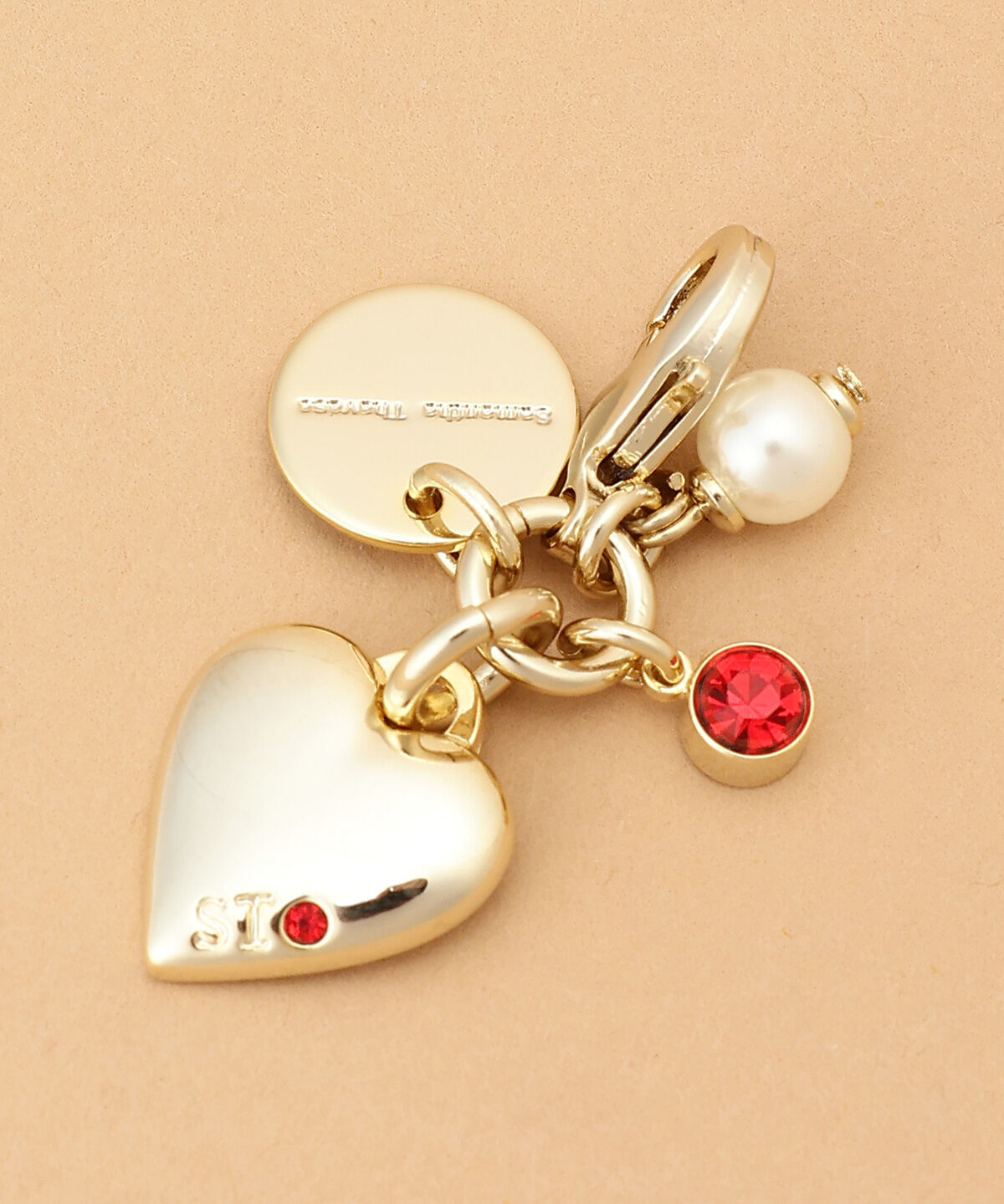 Samantha Thavasa「ゴールドハートファスナーチャーム」|チャーム・キーホルダー|レッド