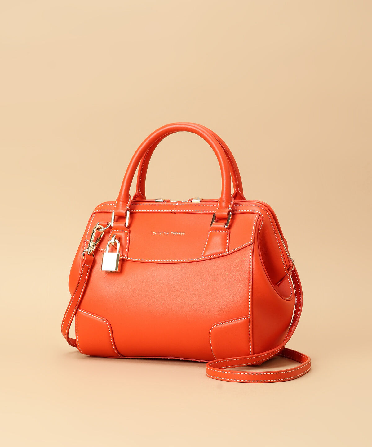 Samantha Thavasa「イタリアンカーフレザー ボストンバッグ 大サイズ」|ハンドバッグ|