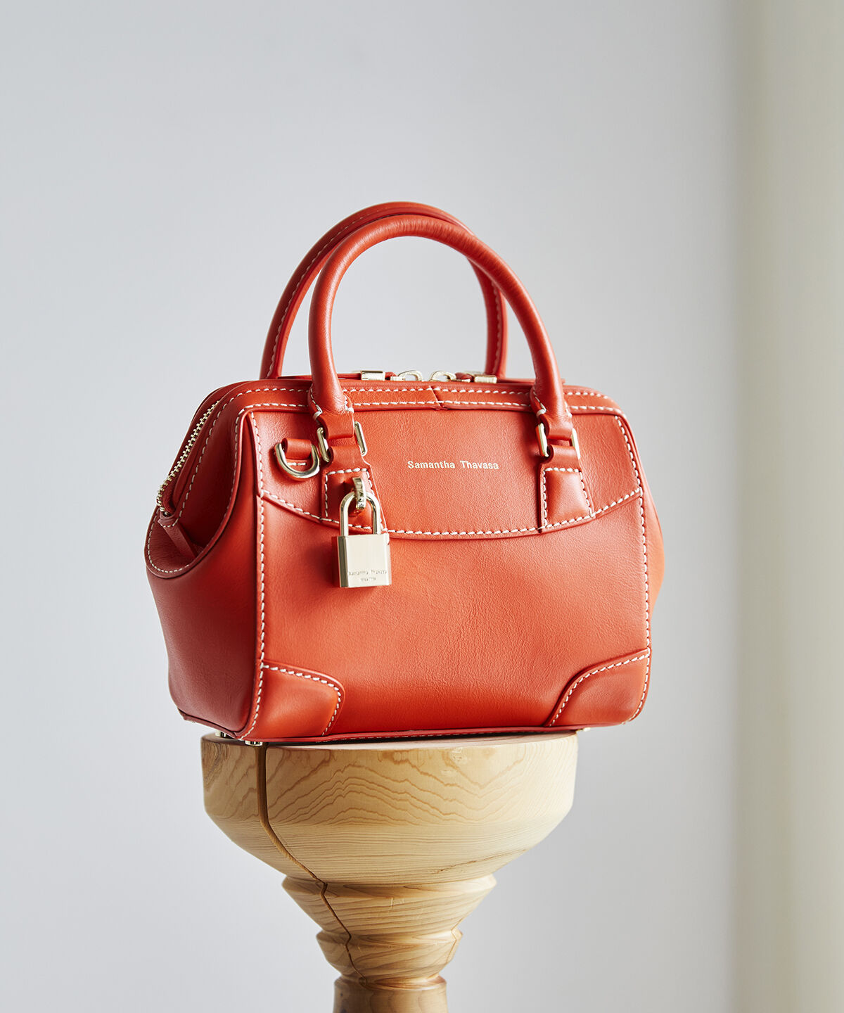 Samantha Thavasa「イタリアンカーフレザー ボストンバッグ 大サイズ」|ハンドバッグ|
