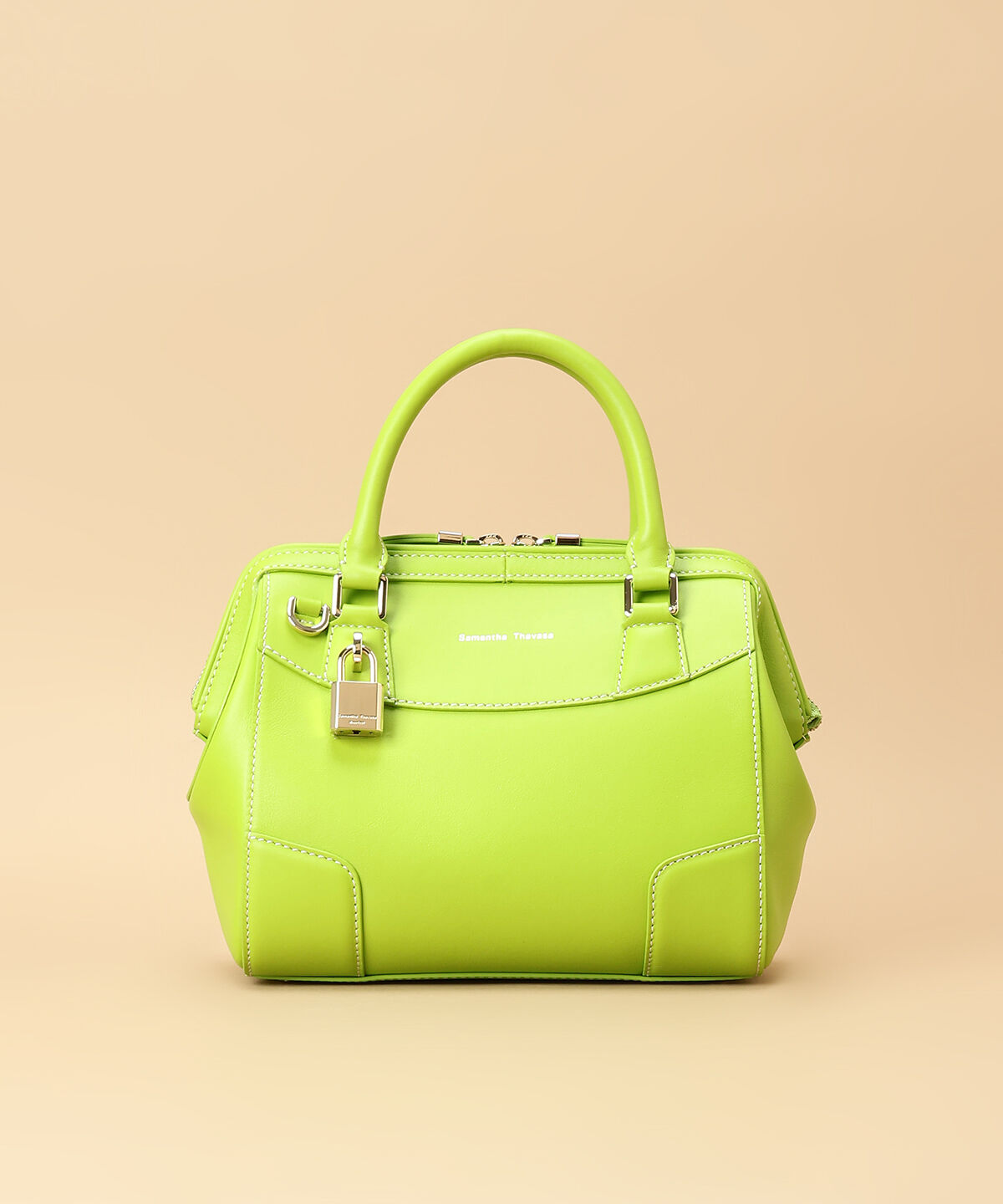 Samantha Thavasa「イタリアンカーフレザー ボストンバッグ 大サイズ」|ハンドバッグ|ｲｴﾛｰｸﾞﾘｰﾝ