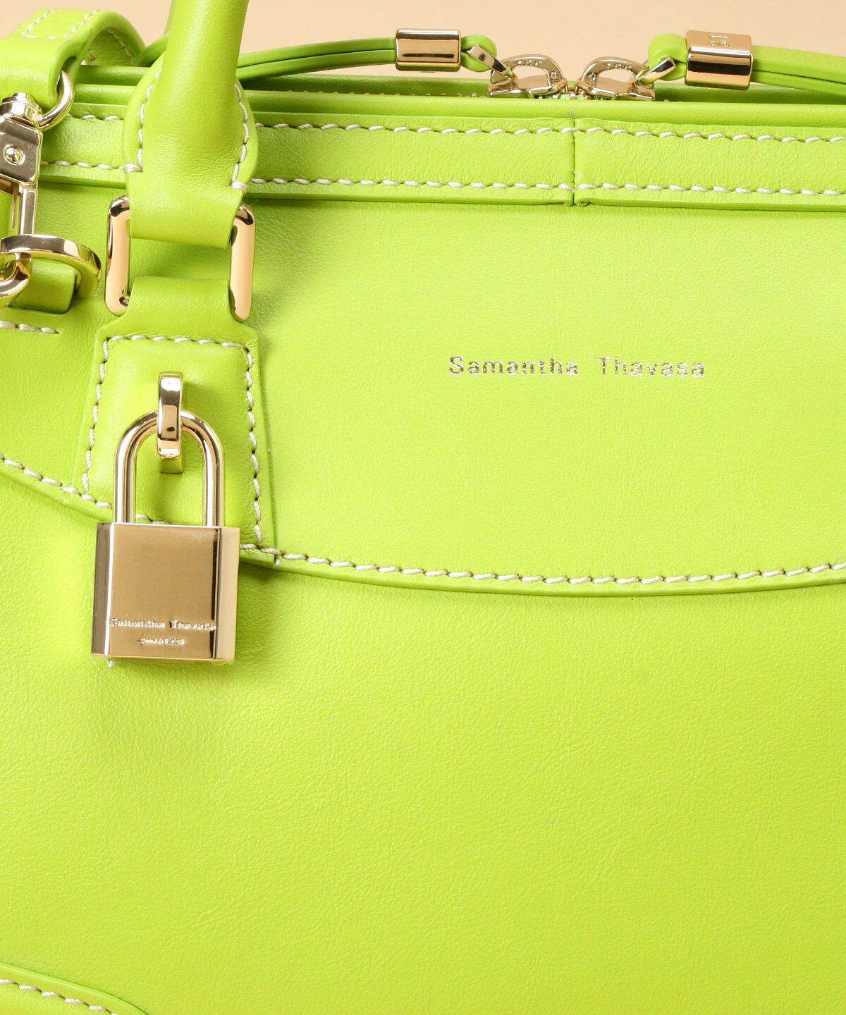 Samantha Thavasa「イタリアンカーフレザー ボストンバッグ 大サイズ」|ハンドバッグ|