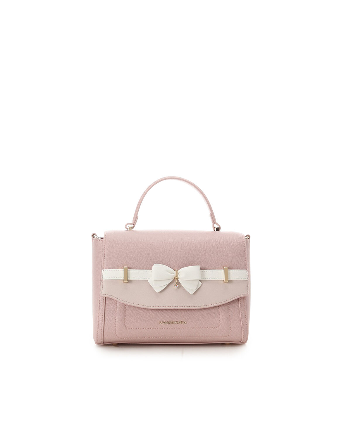 Samantha Vega「バイカラーアクセントリボンショルダーバッグ」|ショルダー・メッセンジャー|ピンク