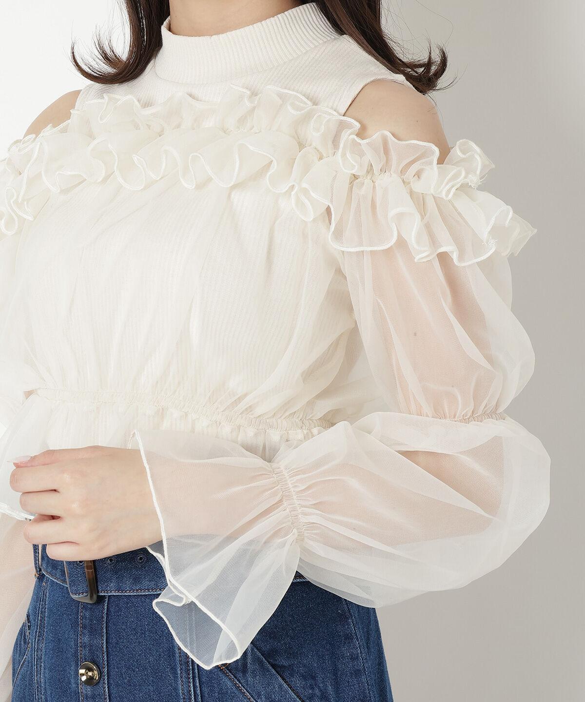 REDYAZEL「チュールドッキングニット」|シャツ・ブラウス|