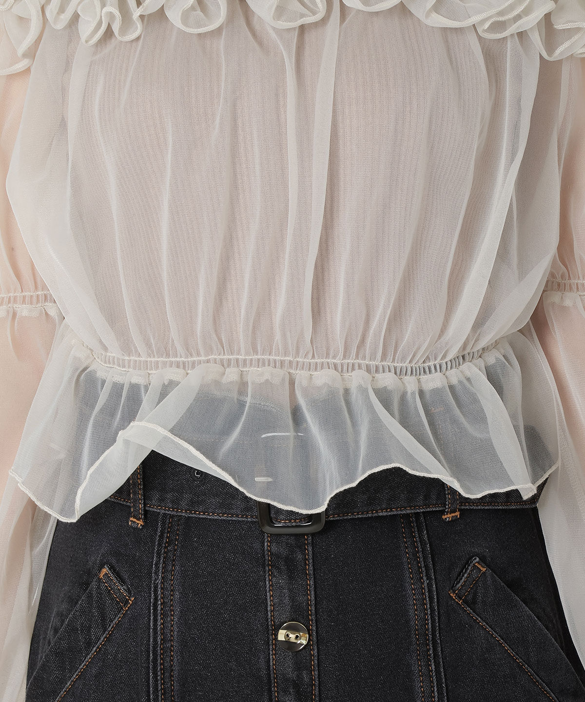 REDYAZEL「チュールドッキングニット」|シャツ・ブラウス|