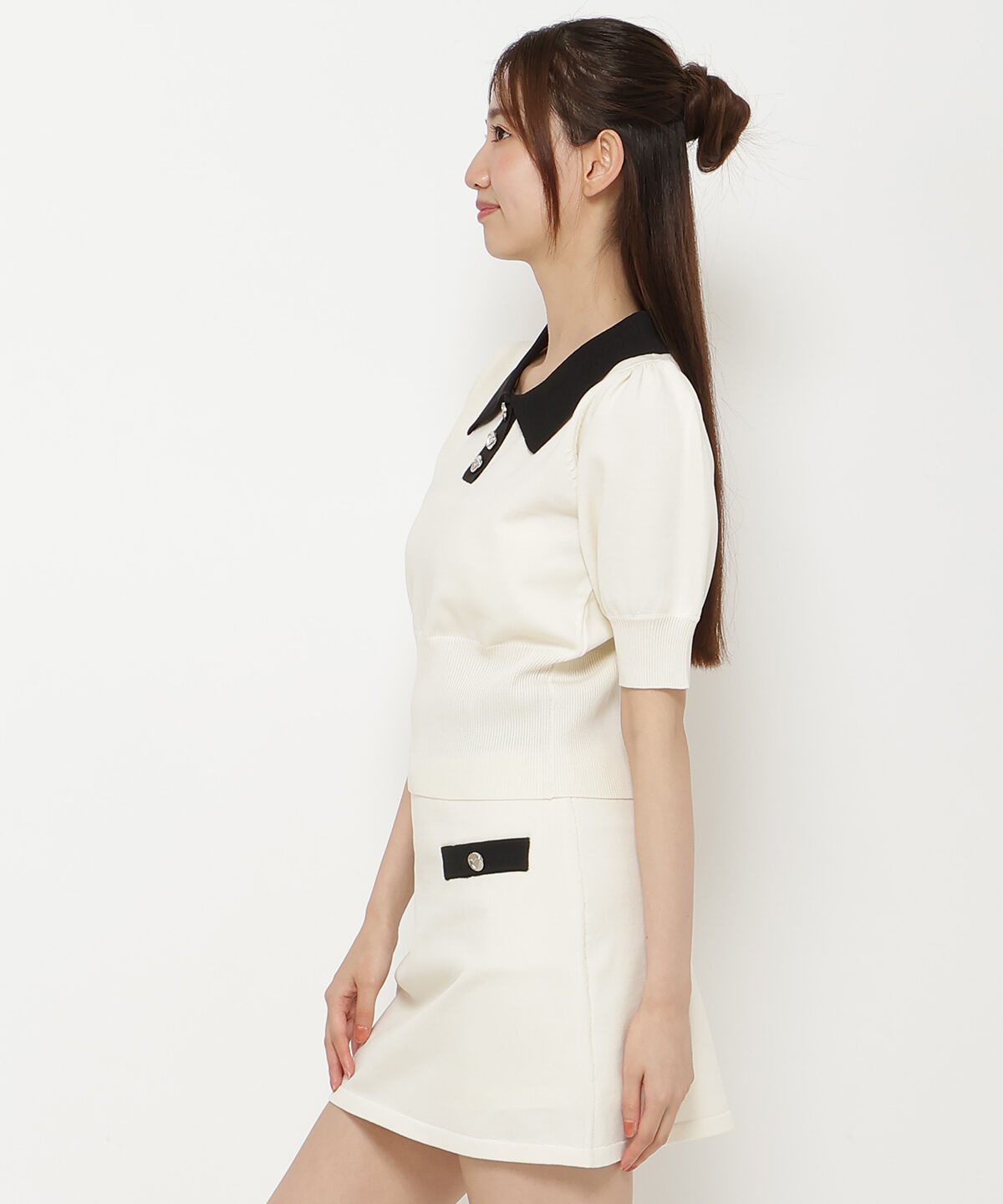 REDYAZEL「衿つきバイカラーニットトップス」|ニット・セーター|