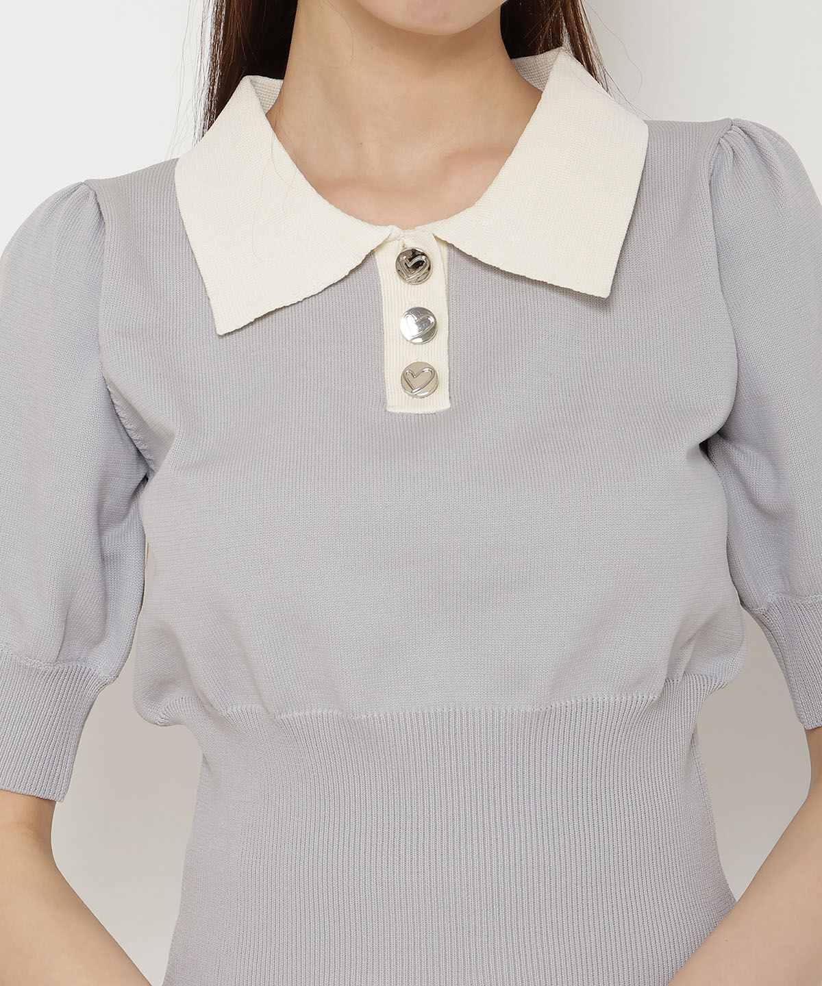 REDYAZEL「衿つきバイカラーニットトップス」|ニット・セーター|