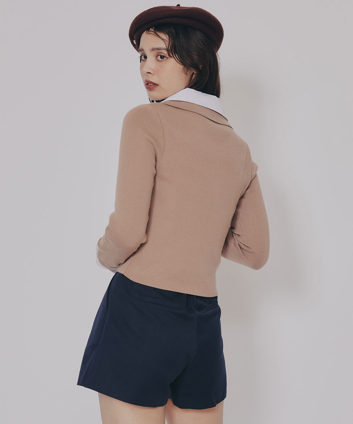 REDYAZEL「ダブルカラーポロニットトップス」|ニット・セーター|