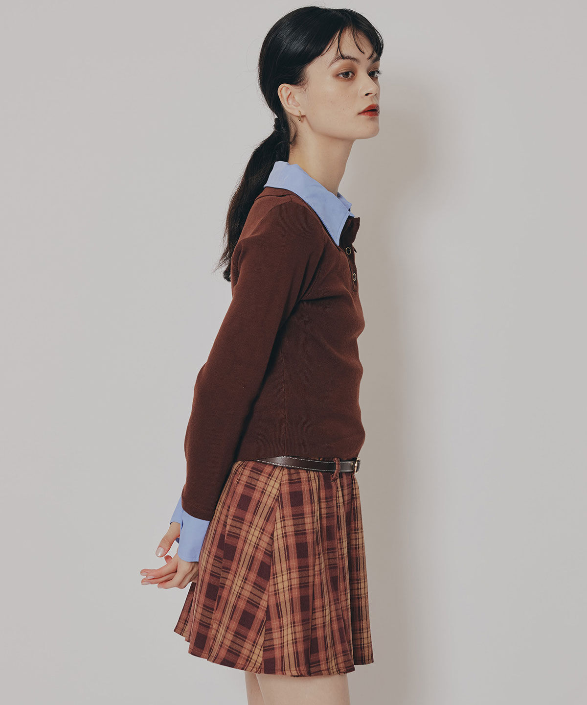 REDYAZEL「ダブルカラーポロニットトップス」|ニット・セーター|