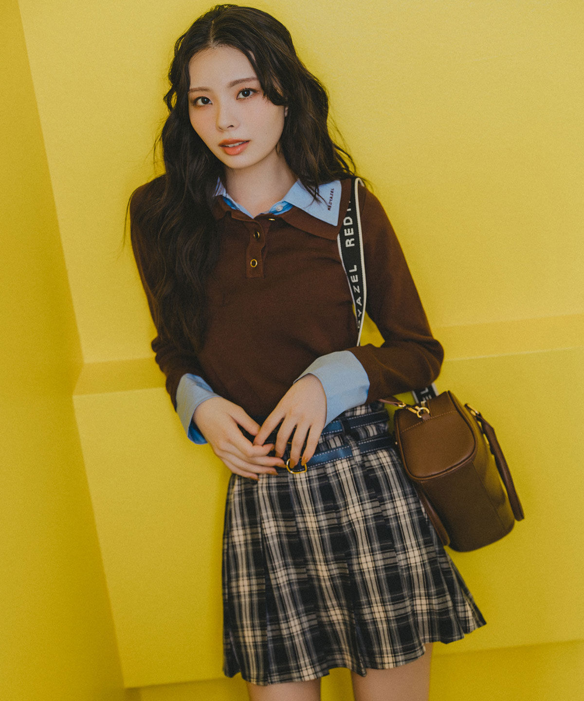 REDYAZEL「ダブルカラーポロニットトップス」|ニット・セーター|